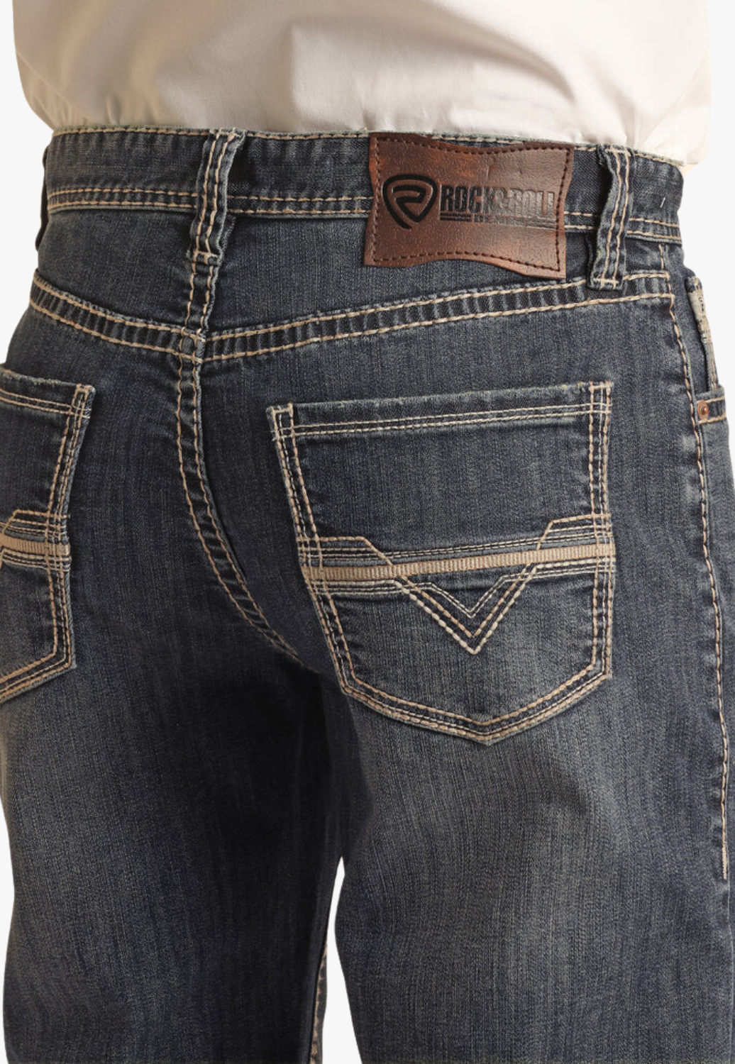 Rock & Roll Mens Double Barrel Relaxed Fit Stackable Bootcut Jean