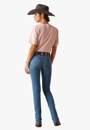Ariat Womens REAL Clover Perfect Rise Straight Leg Jean
