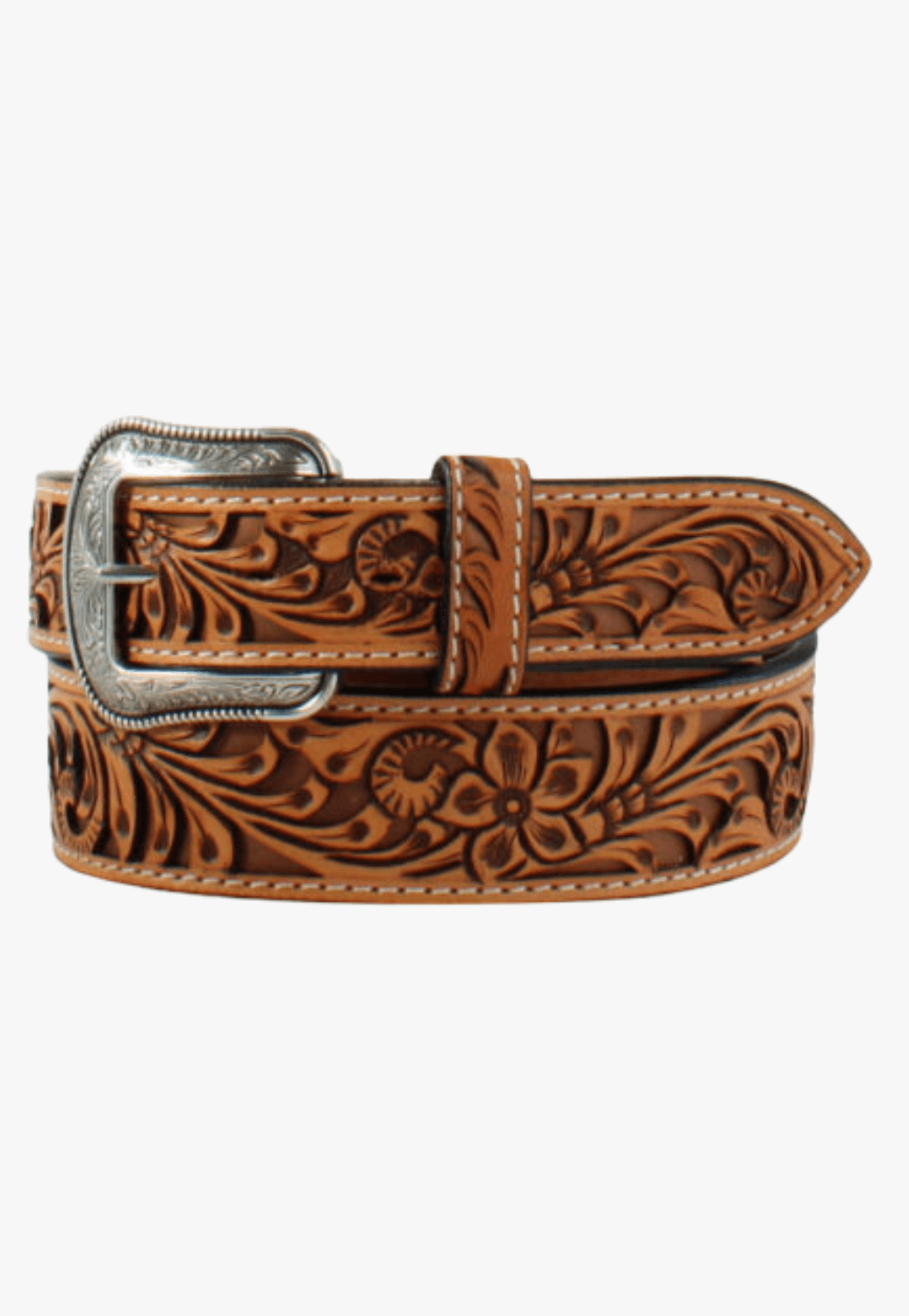 3D Mens Floral Pattern Belt
