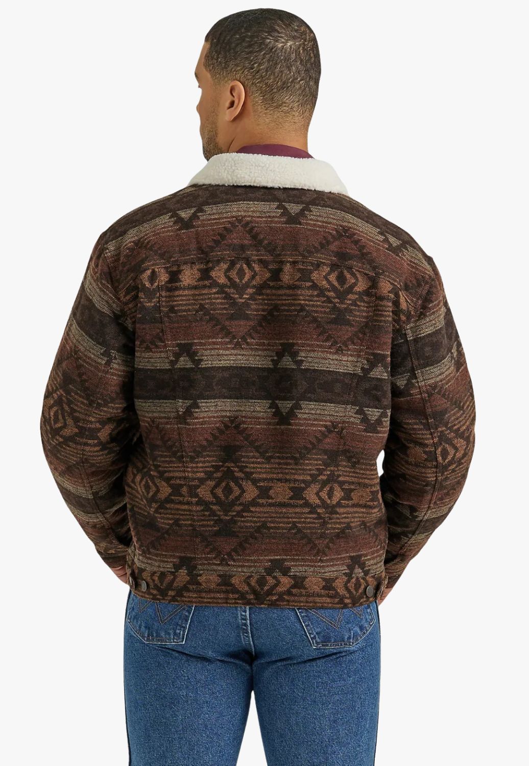 Wrangler Mens Sherpa Lined Jacquard Jacket
