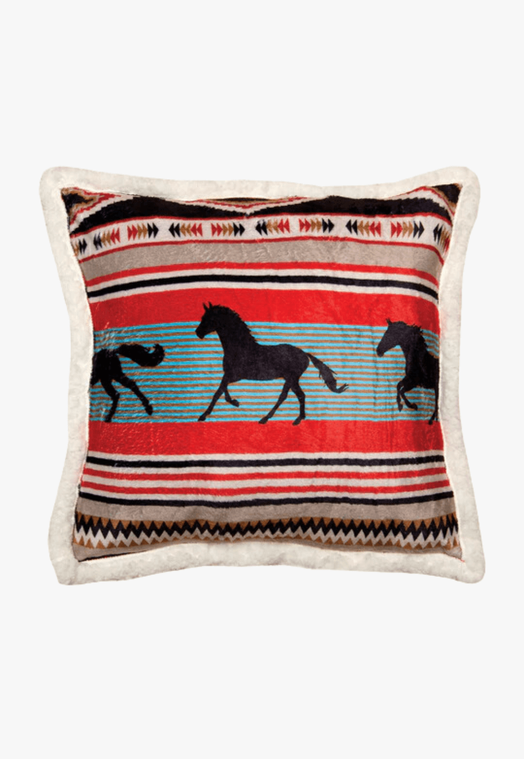 Wrangler Black Stallion Plush Sherpa Pillow