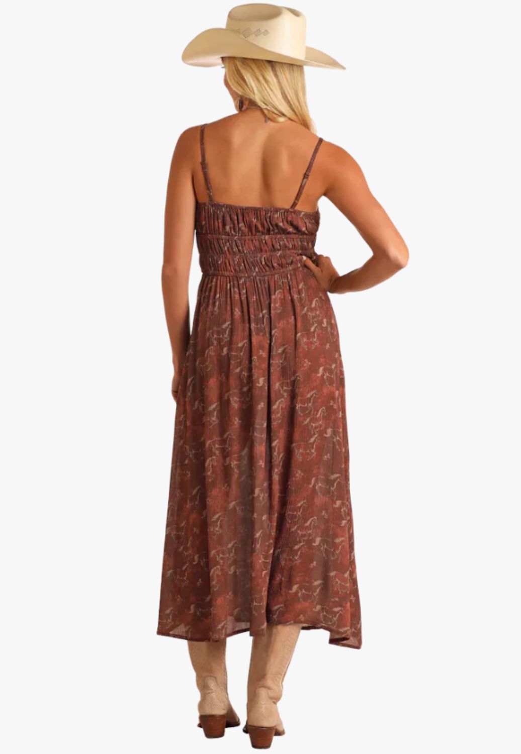 Rock and Roll Womens Horse Print Midi Dress