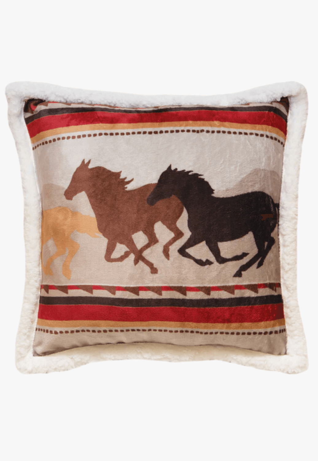 Wrangler Running Horse Sherpa Pillow
