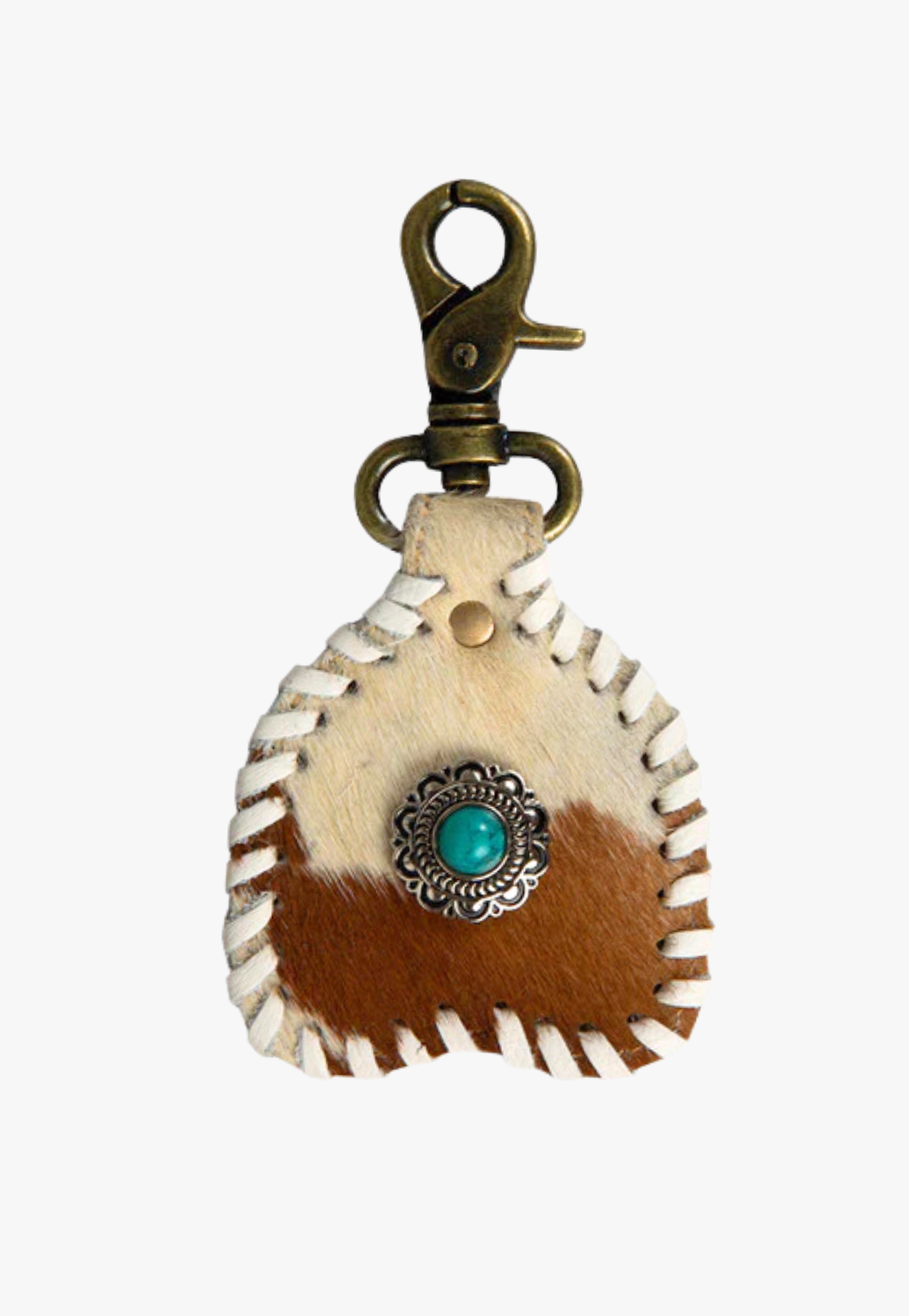 Myra Barstow Stitched Hairon Hide Key Fob