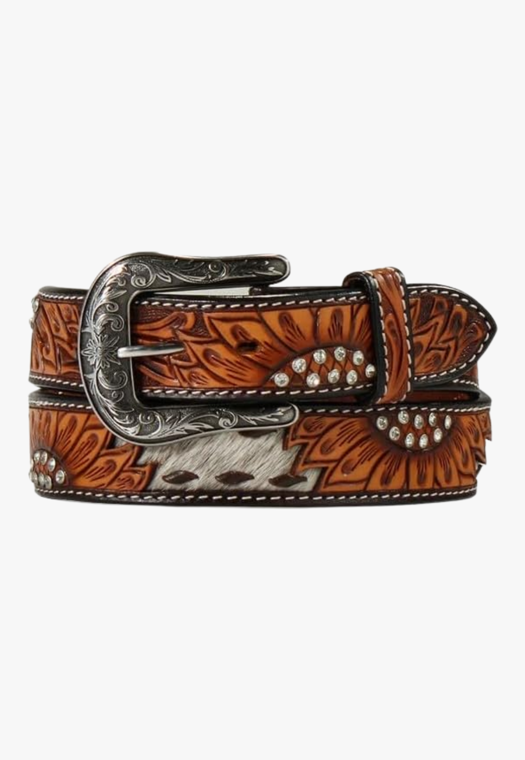 Angel Ranch Womens Sunflower Tooling Belt