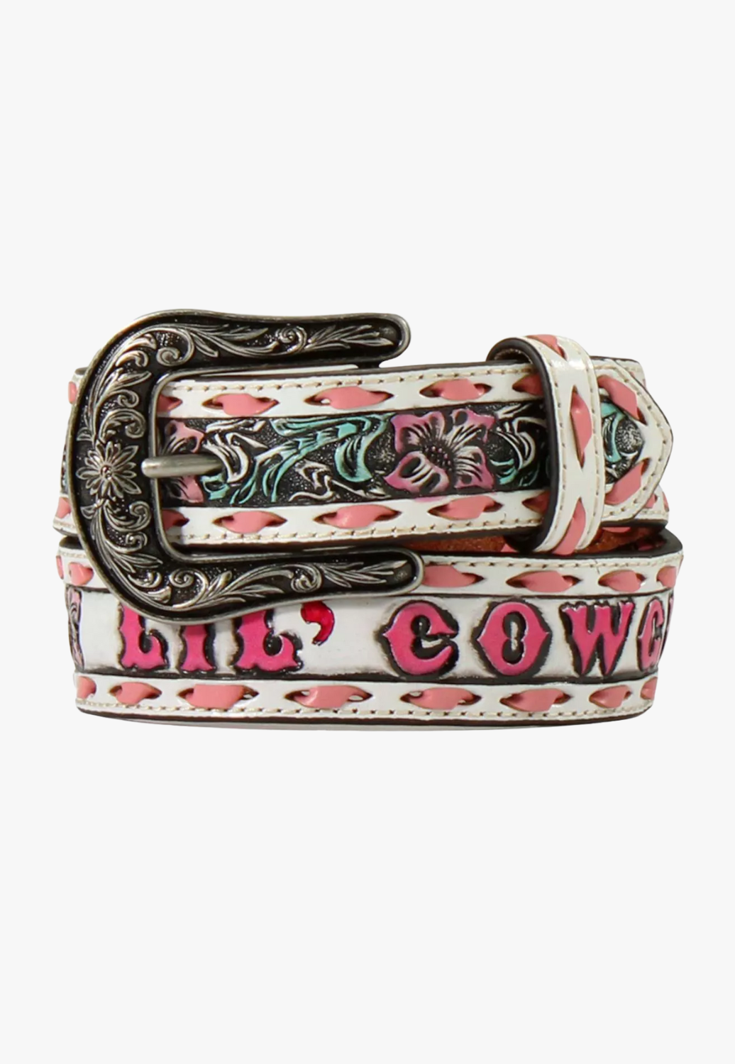 Angel Ranch Girls Lil Cowgirl Floral Embossed Belt