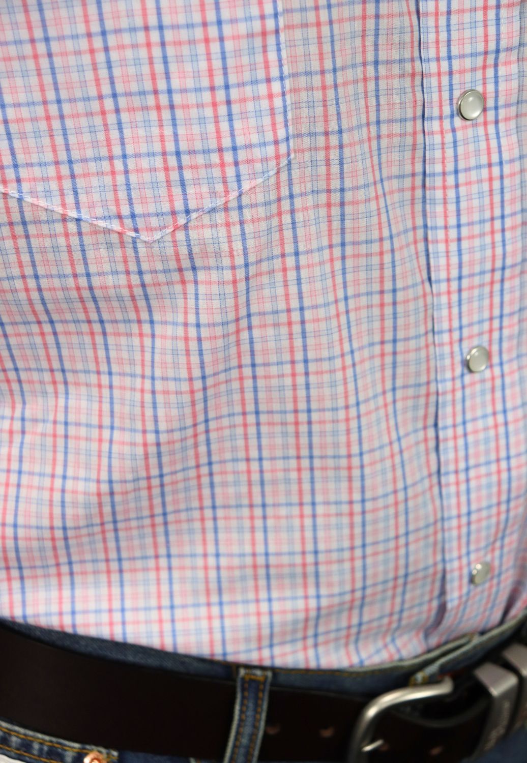 Panhandle Mens Checked Short Sleeve Shirt