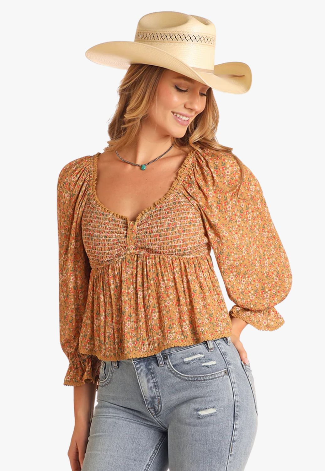 Rock and Roll Womens Ditsy Floral Blouse