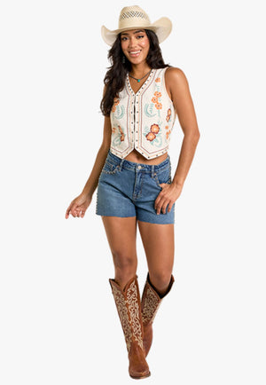 Rock and Roll Womens Floral Print Vest