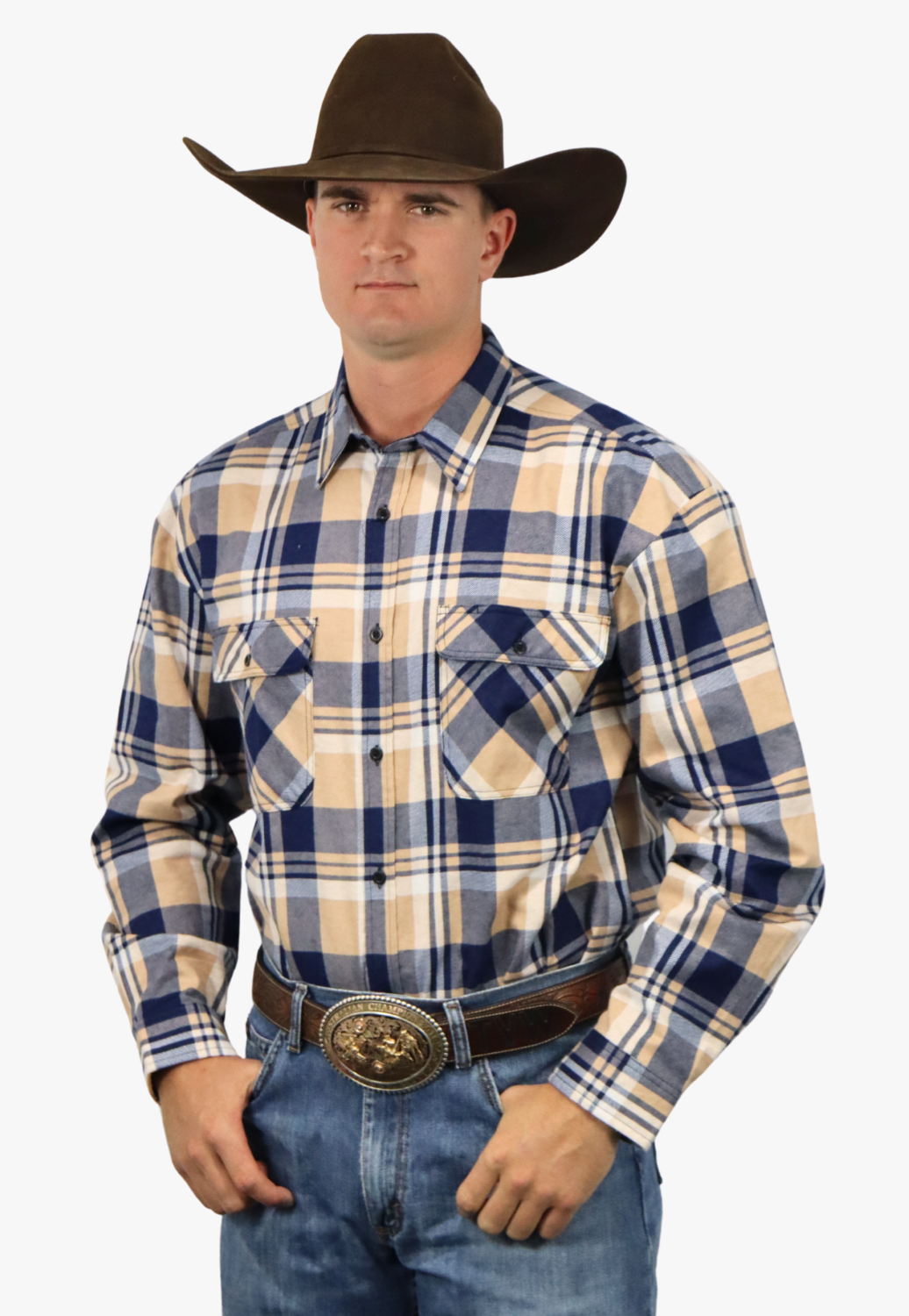 Pilbara Mens Open Front Flannelette Shirt
