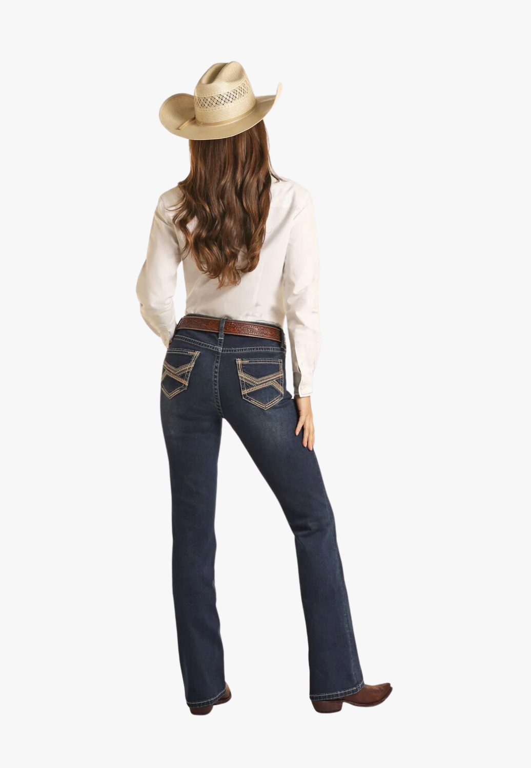 Rock & Roll Womens Petal Stitch Emb Riding Jean