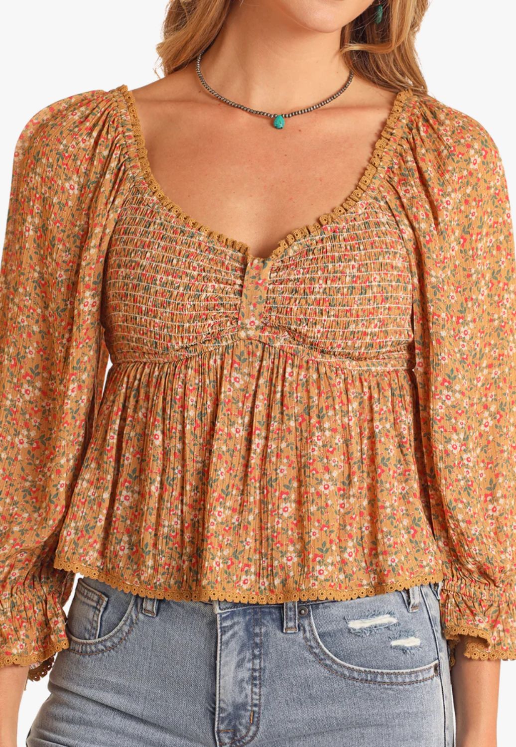 Rock and Roll Womens Ditsy Floral Blouse