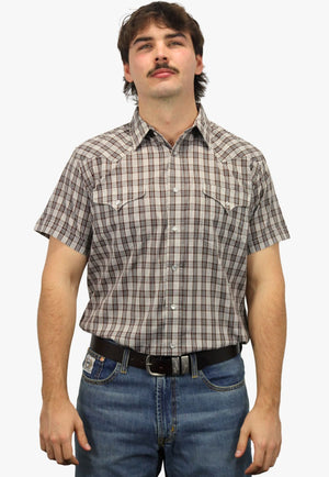 Panhandle Mens Checked Short Sleeve Shirt