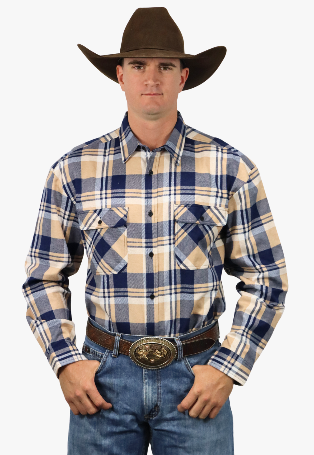 Pilbara Mens Open Front Flannelette Shirt