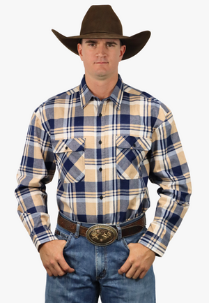Pilbara Mens Open Front Flannelette Shirt
