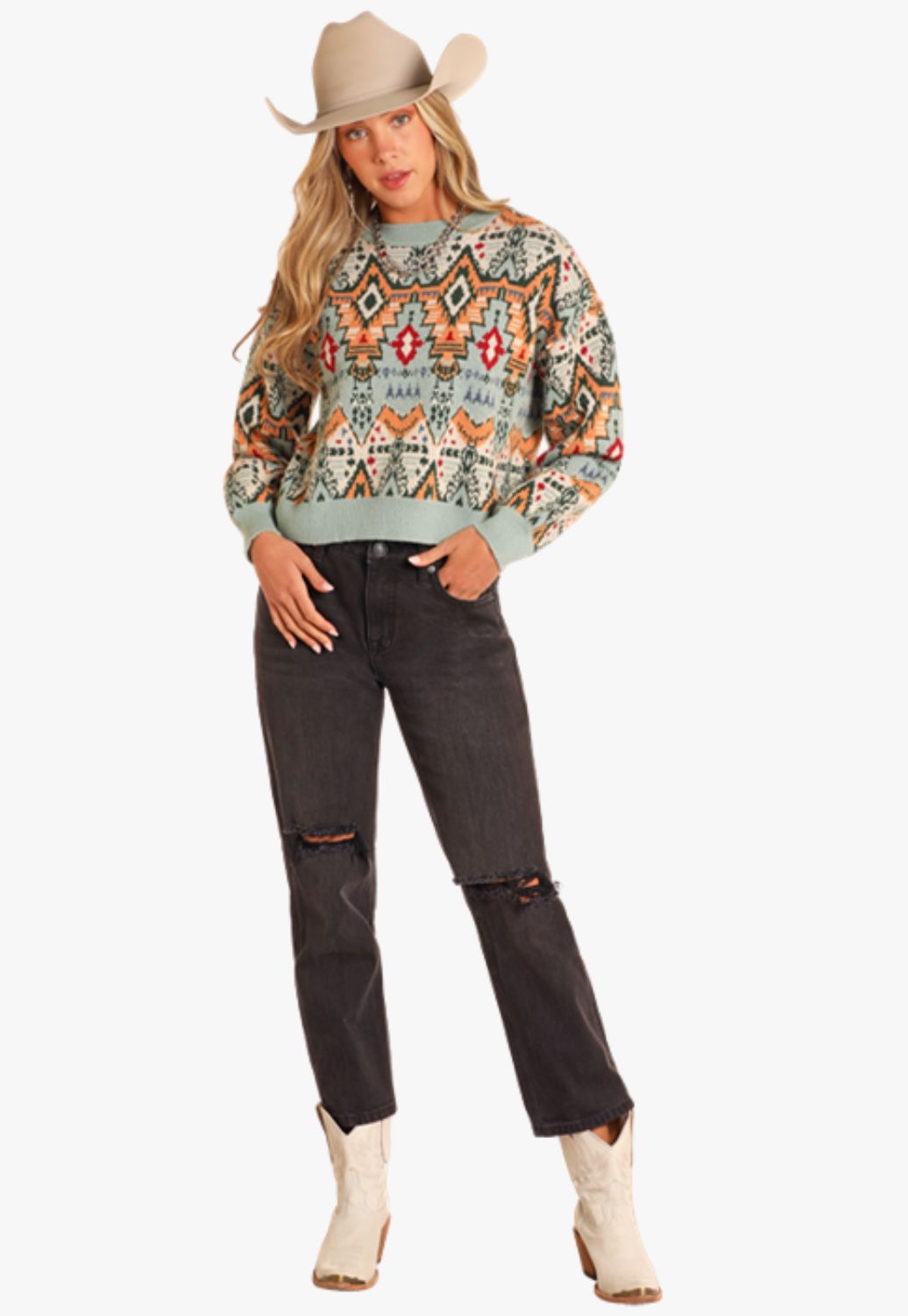 Rock and Roll Womens Aztec Sweater