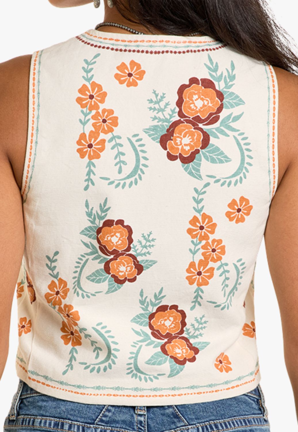 Rock and Roll Womens Floral Print Vest