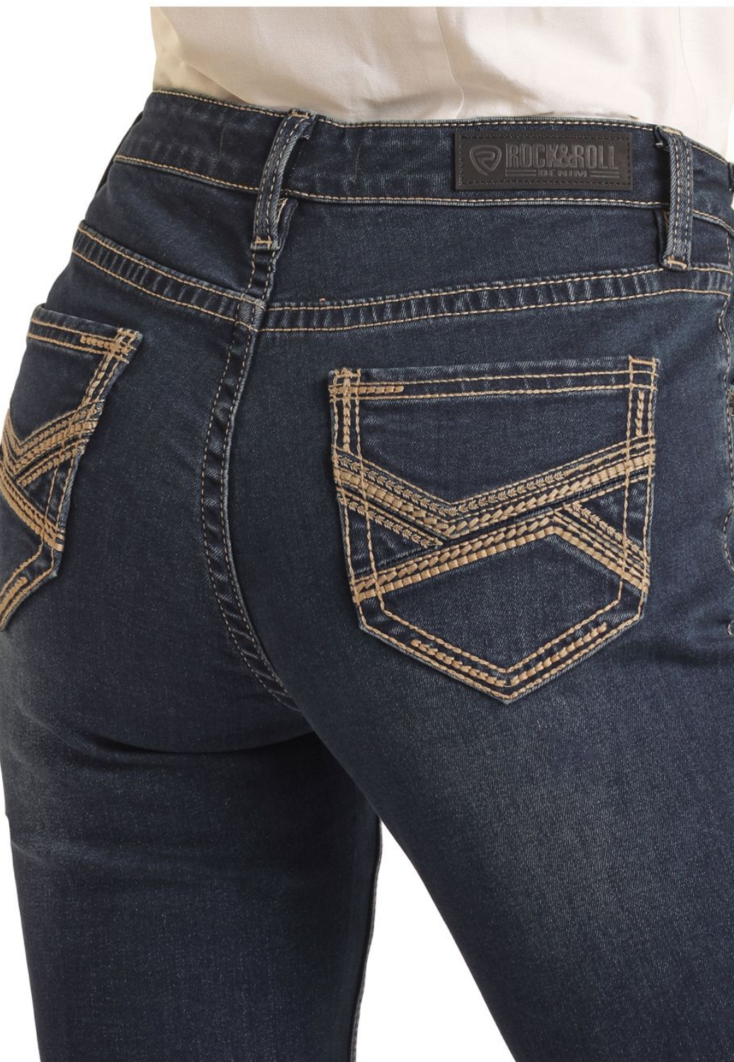 Rock & Roll Womens Petal Stitch Emb Riding Jean