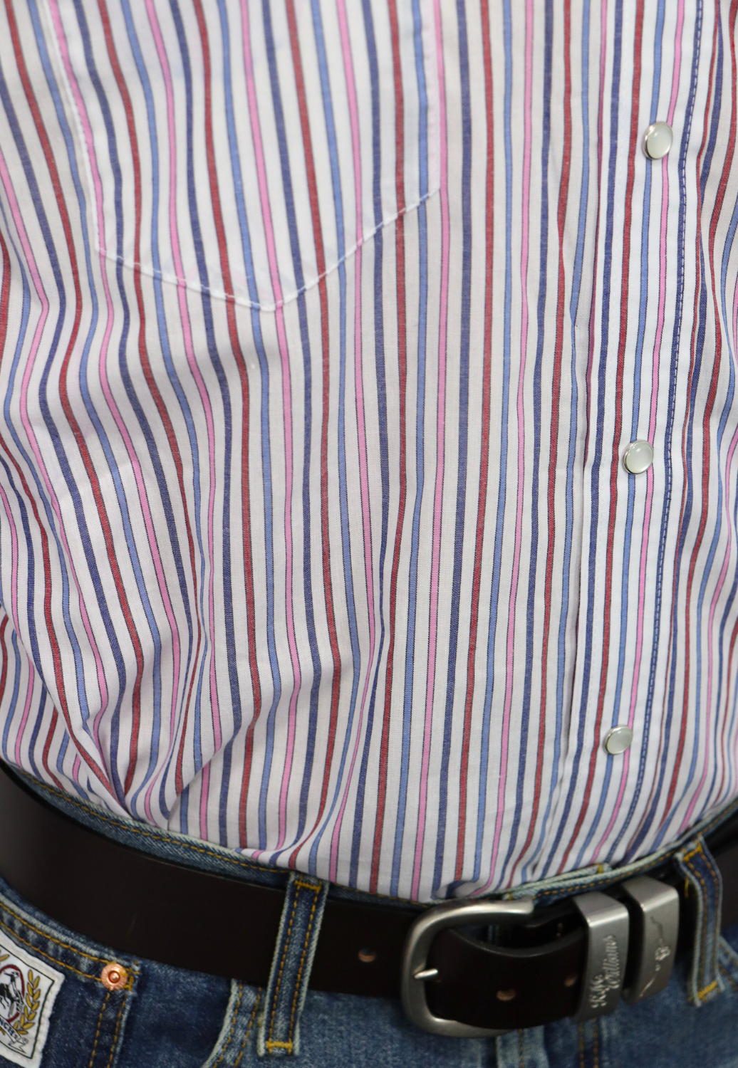 Panhandle Mens Stripe Long Sleeve Shirt