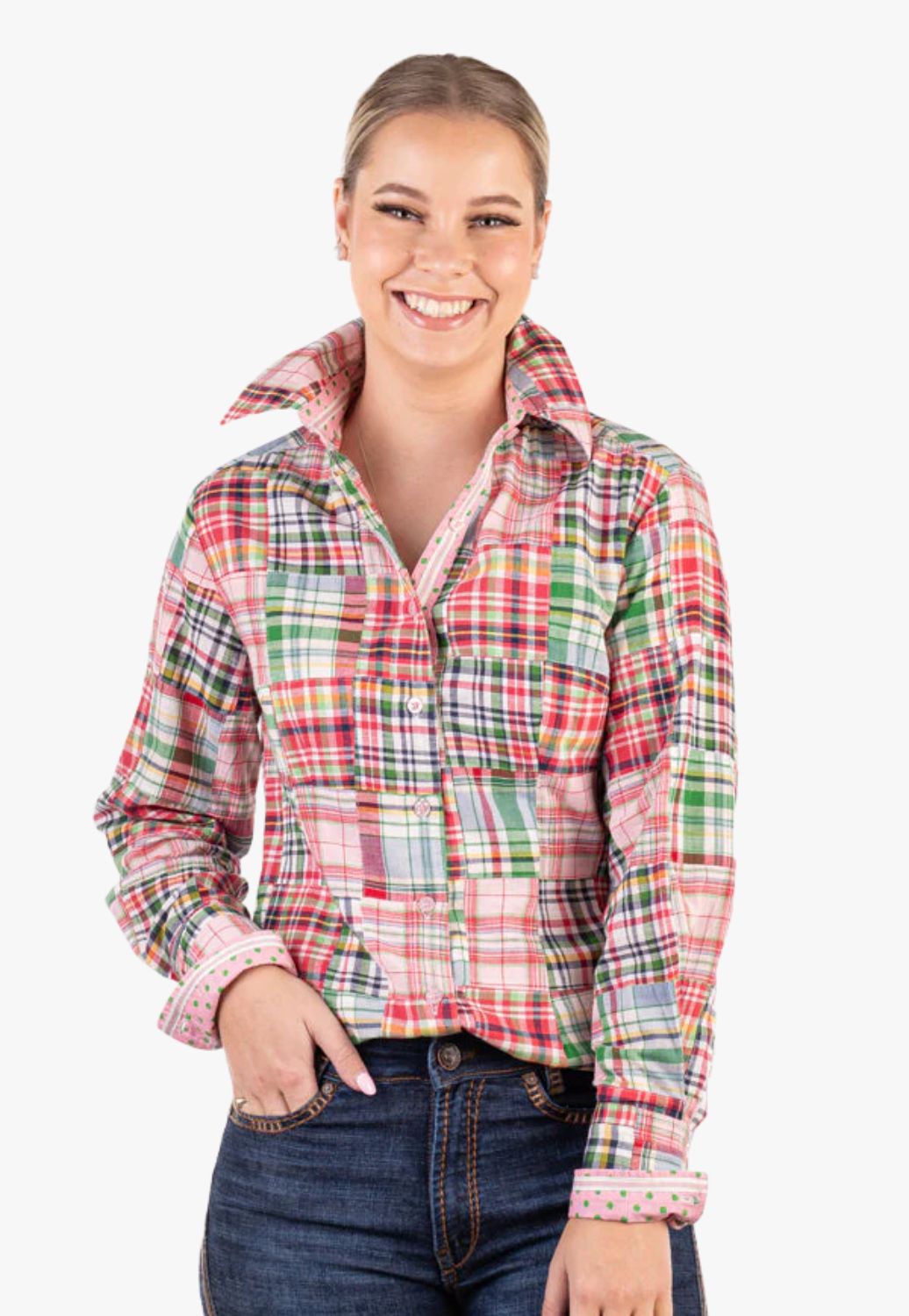 Hitchley & Harrow Womens Patchwork Arena Long Sleeve Shirt