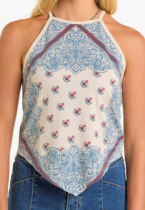 Rock and Roll Womens Scarf Print Tank Top