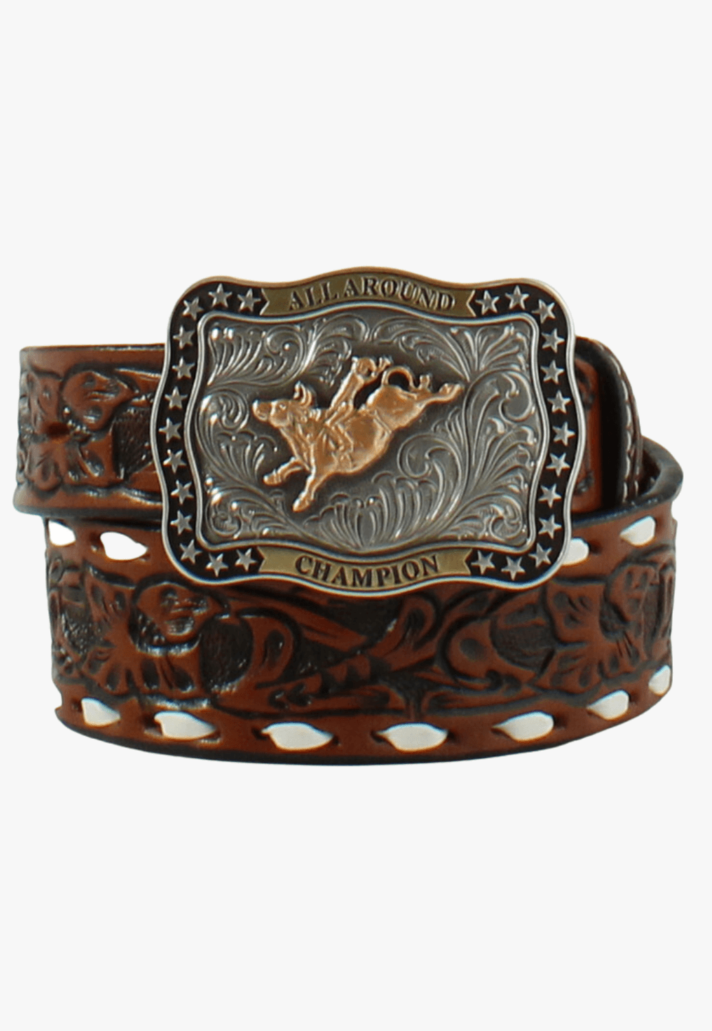 3D Boys Floral Tooled Belt