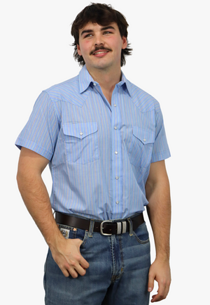 Panhandle Mens Stripe Short Sleeve Shirt