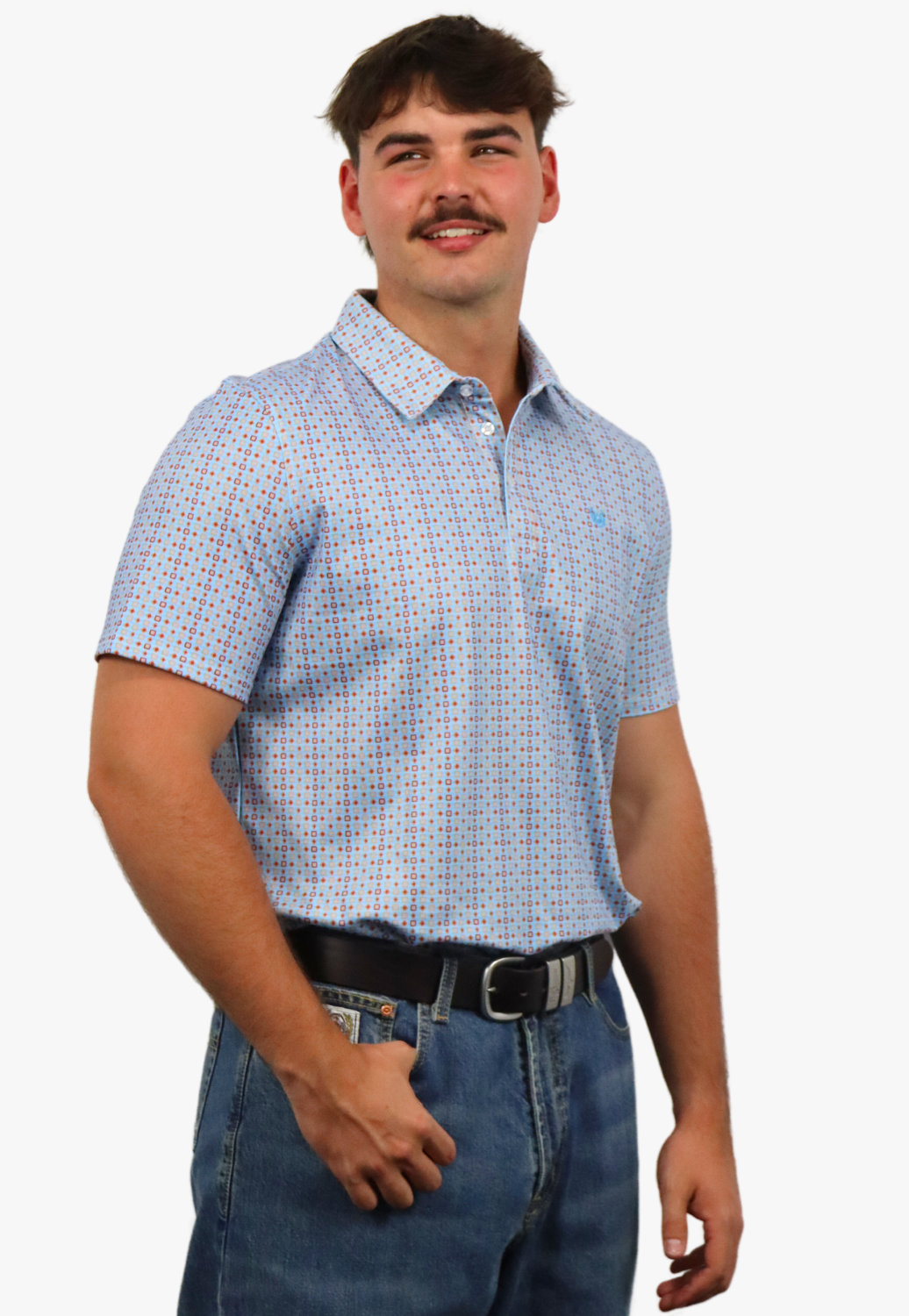 Rock & Roll Mens Geo Button Down Polo