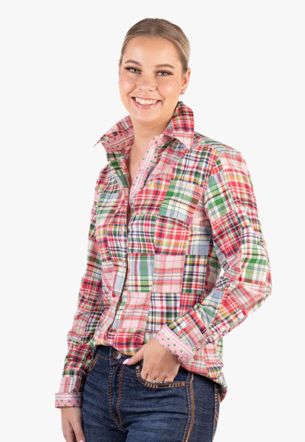 Hitchley & Harrow Womens Patchwork Arena Long Sleeve Shirt