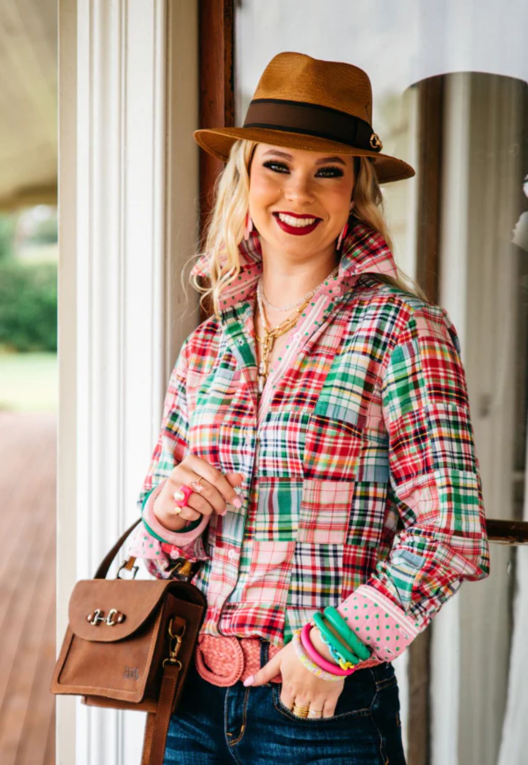 Hitchley & Harrow Womens Patchwork Arena Long Sleeve Shirt