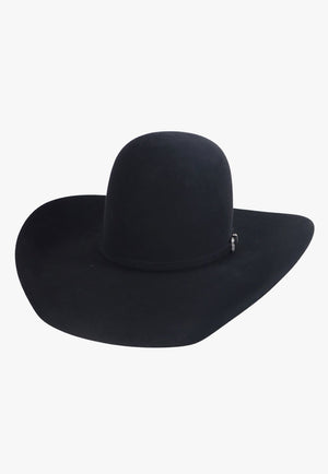 American Hat 10X Black Open Crown Hat Self Band