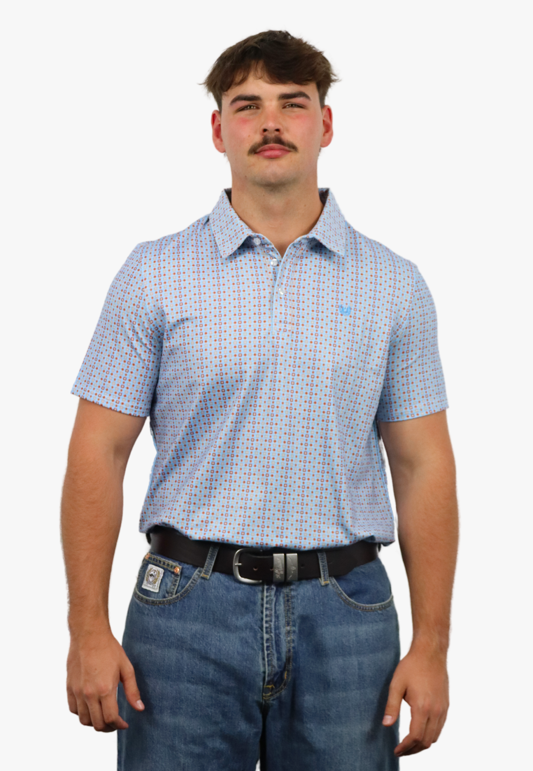 Rock & Roll Mens Geo Button Down Polo