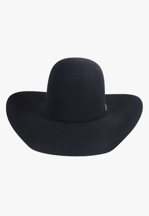 American Hat 10X Black Open Crown Hat Self Band