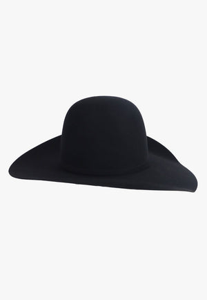 American Hat 10X Black Open Crown Hat Self Band