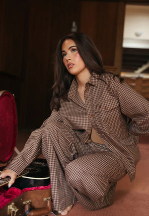 Whitney Spicer Cocky Plaid Boyfriend Button-Up