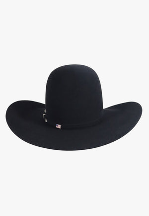 American Hat 10X Black Open Crown Hat Self Band