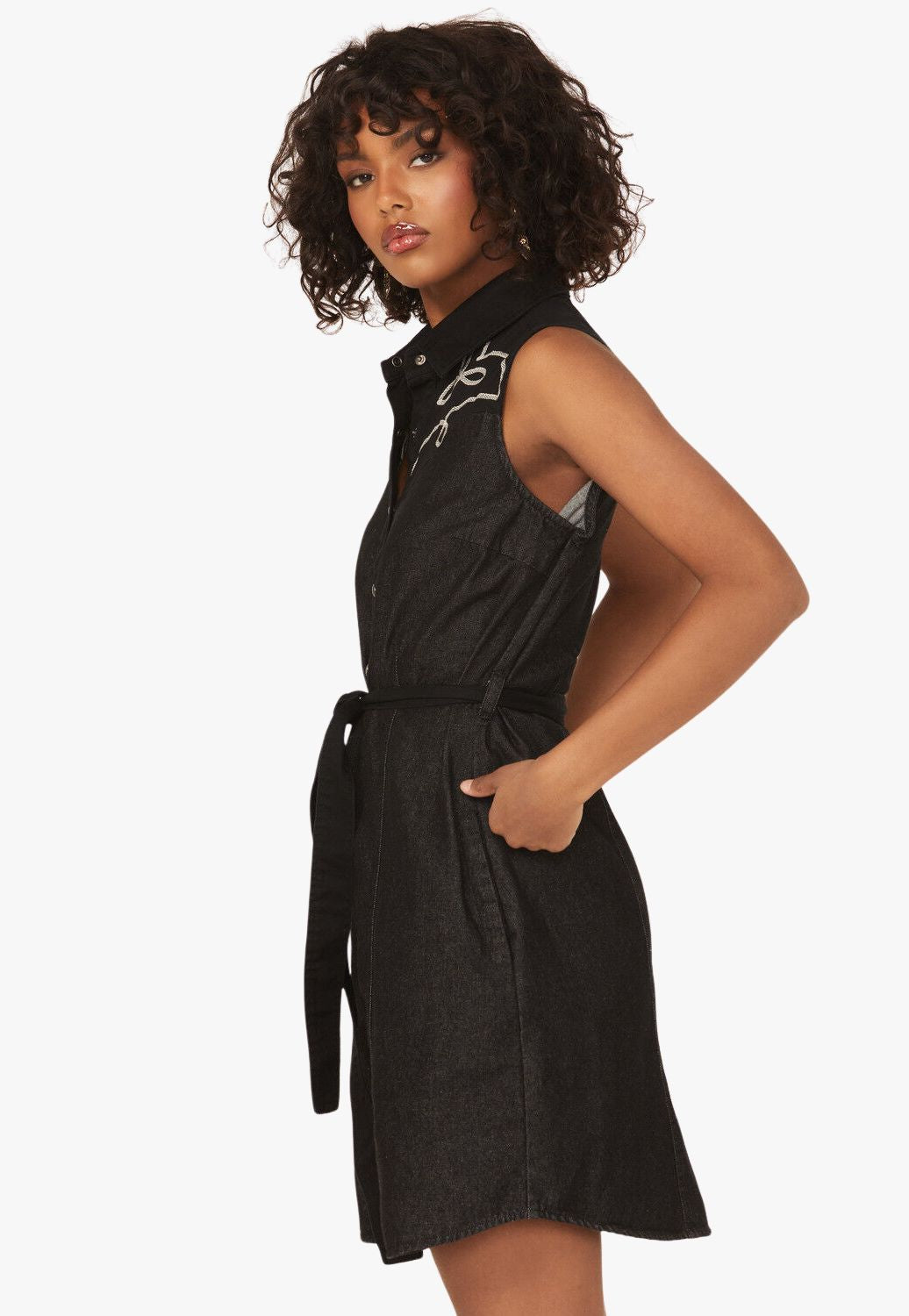 Panhandle Womens Two Tone Yoked Dress