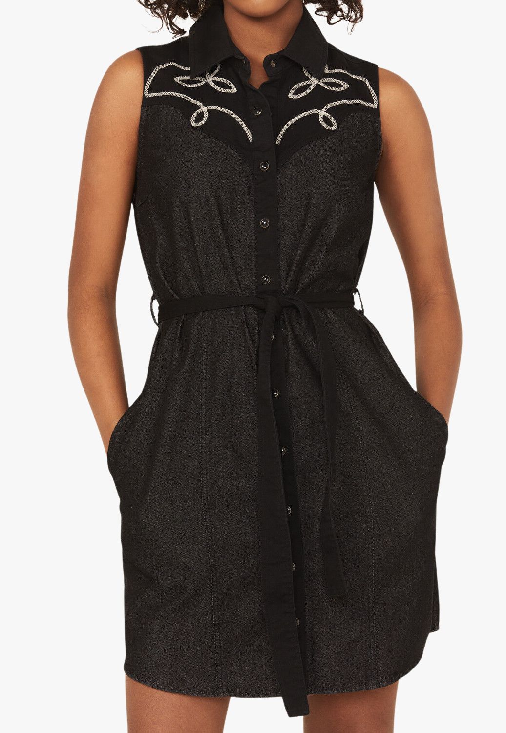 Panhandle Womens Two Tone Yoked Dress