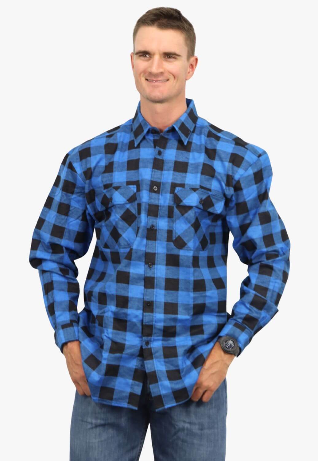 Pilbara Mens Open Front Flannelette Shirt