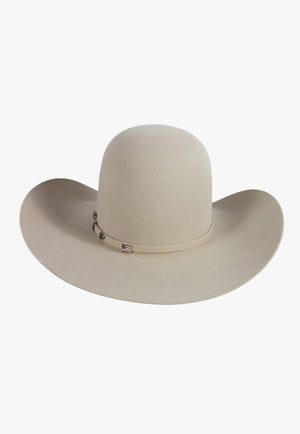 American Hat 10X Silver Belly Open Crown Hat Self Band