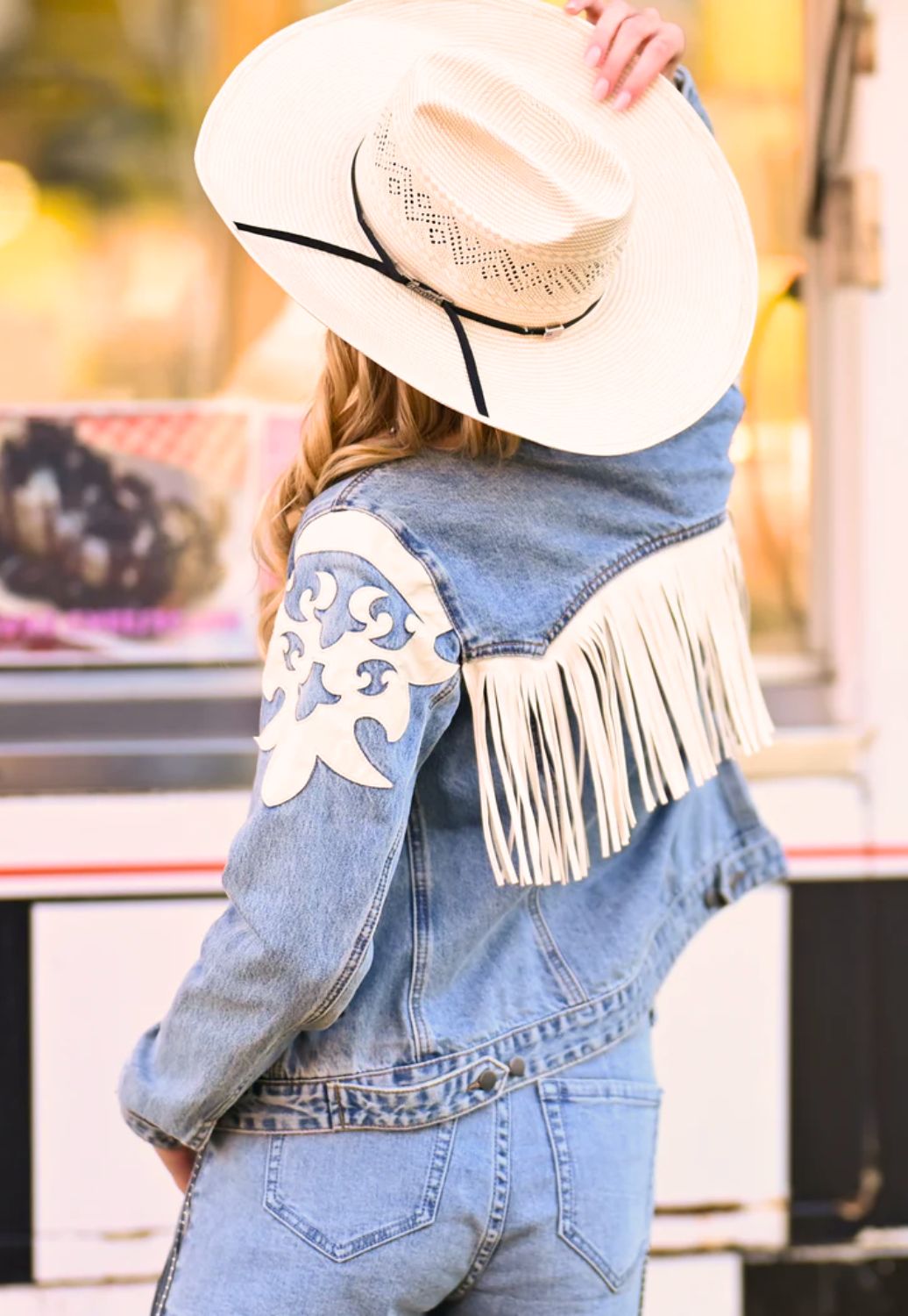 Rock and Roll Womens Ivory Pleather Fringe Jacket