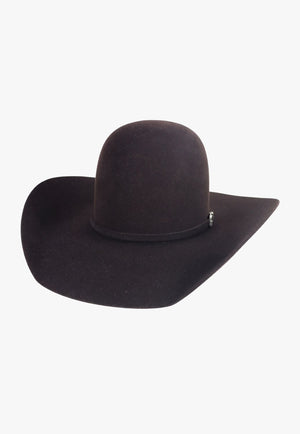 American Hat 10X Black Cherry Open Crown Hat Self Band