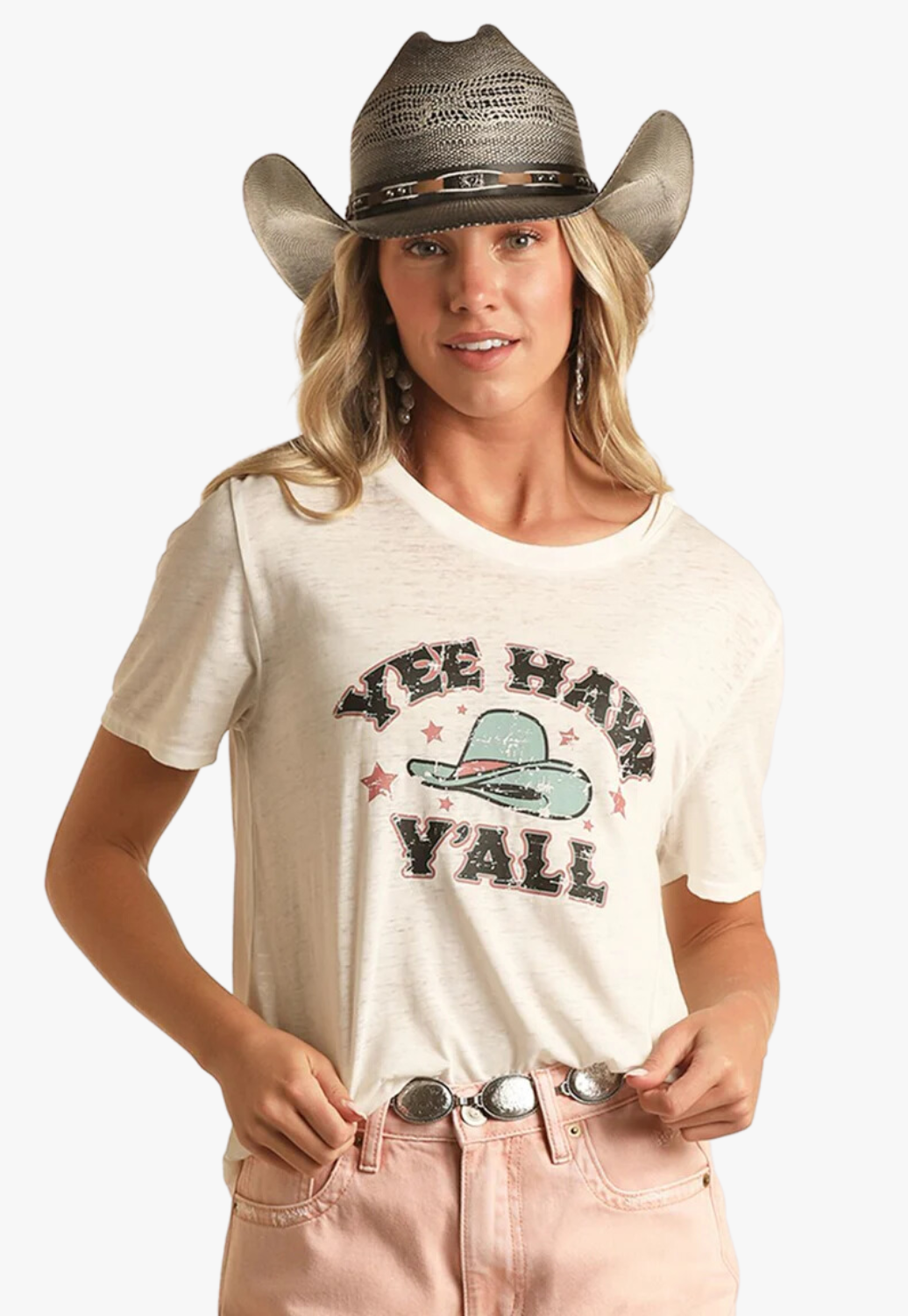 Rock & Roll Womens Crew Neck Graphic Tee