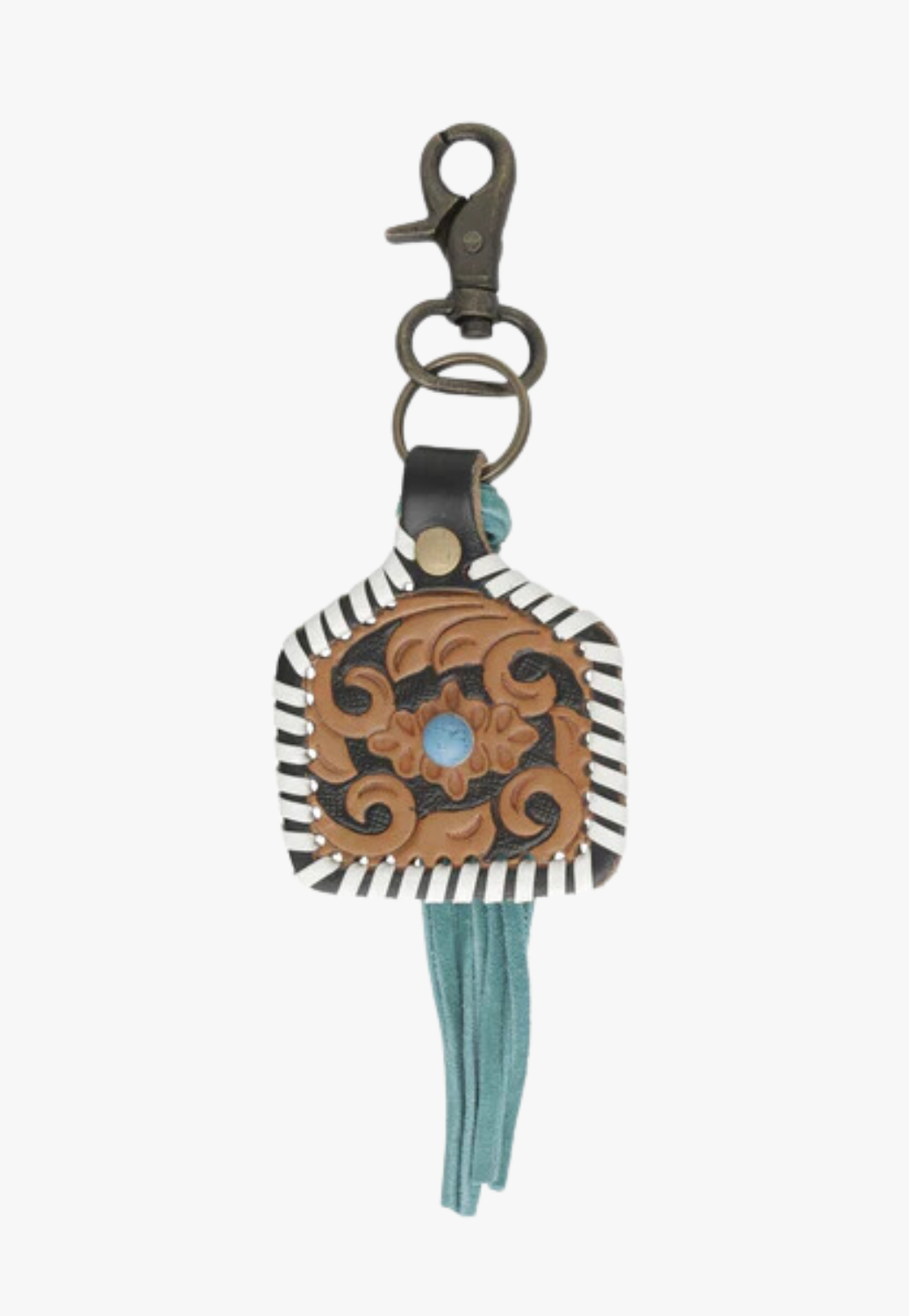 Myra Stitched Blue Key Fob
