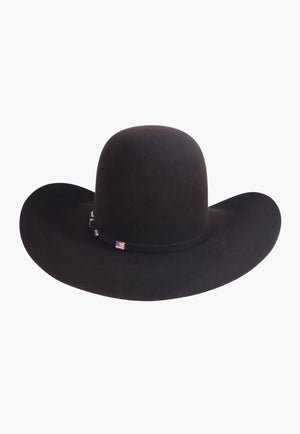 American Hat 10X Black Cherry Open Crown Hat Self Band