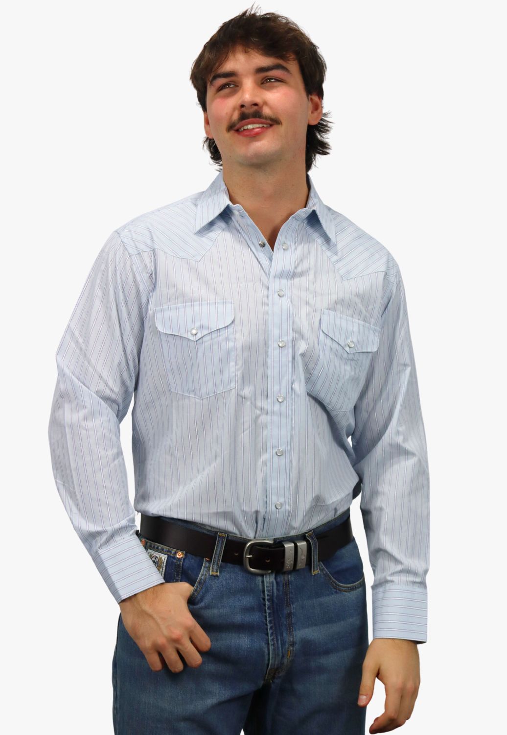 Panhandle Mens Satin Dobby Long Sleeve Shirt