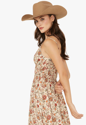Rock and Roll Womens Floral Print Midi Dress