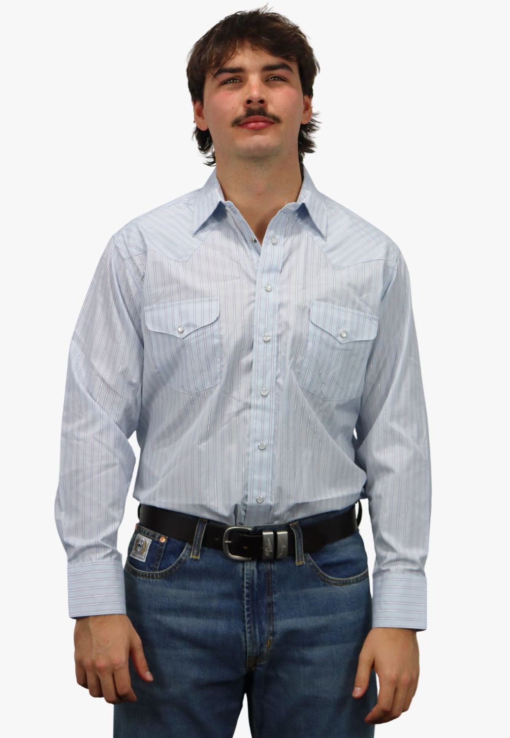 Panhandle Mens Satin Dobby Long Sleeve Shirt