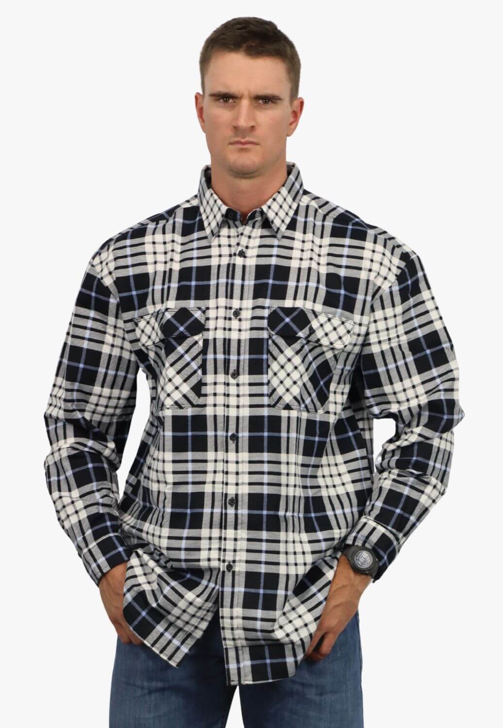 Pilbara Mens Open Front Flannelette Shirt
