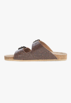 Myra Cedarstone Embossed Leather Sandals